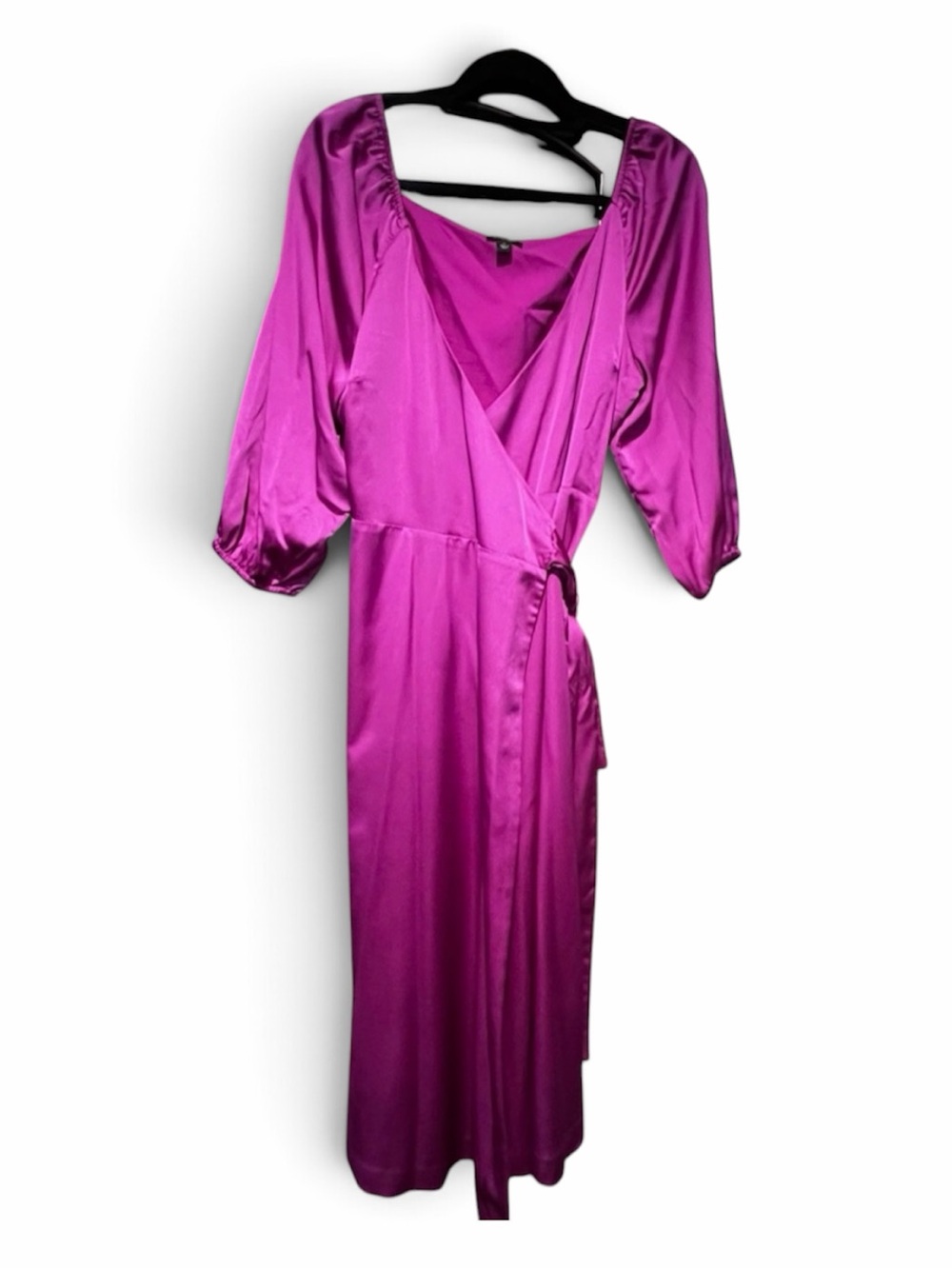 Ann Taylor Fuchsia Midi Wrap Dress